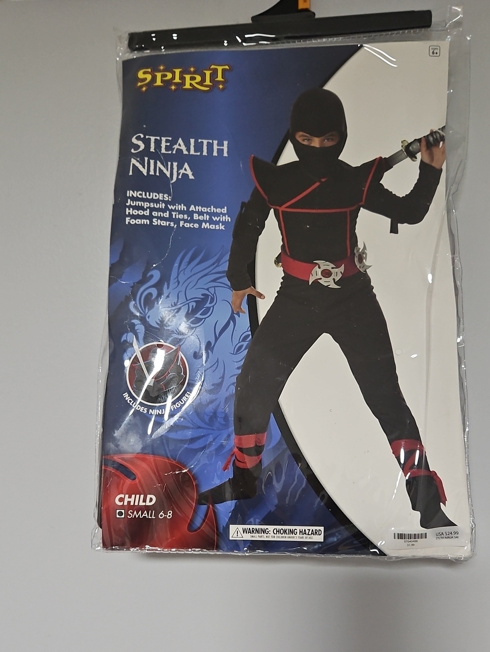 Spirit Stealth Ninja Kids Costume - Black & Red